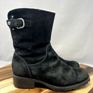 UGG Australia 1982 'Mare' Women's 8 (EU 39) Suede Sheepskin Black Boots